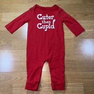 Valentines Day Baby Sleeper "Cuter Than Cupid" 3-6 Months Infant